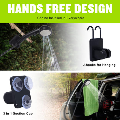 Spopal Portable Shower for Camping, [Long-Lasting] 6000mAh Rechargeable Camping Shower with Intelligent LED Display, 4 Spray Modes, IPX7 Waterproof Outdoor Camp Pump for Hiking, Travel, Car, Pet