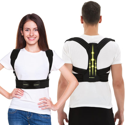 SHAPERKY Posture Corrector for Women and Men, Adjustable Upper Back Brace for Posture Hunchback Support and Providing Pain Relief from Neck, Shoulder, and Upper Back (1, Large/X-Large)