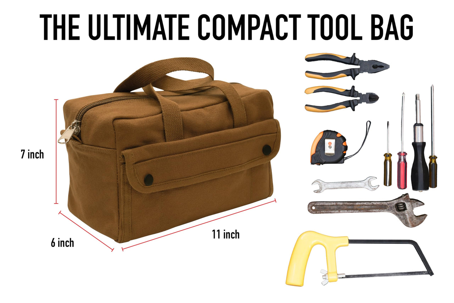 Rothco Mechanic's Tool Bag - Heavy-Duty Organization for Your Essential Tools and Gear, Black