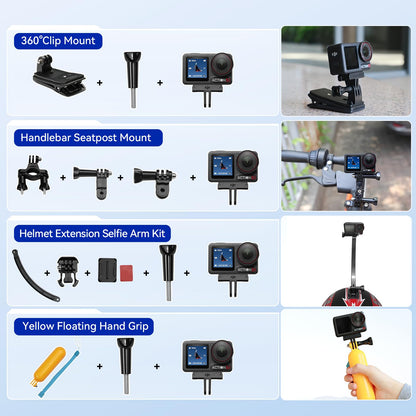 DJI Osmo Action 5 Pro Standard Combo,with 58 Piece Accessory Kit+ 64GB Card - Waterproof Action Camera with 1/1.3" Sensor, 4K/120fps Video, Action Camera 4K Ideal for Sports (Total 1 Battery)