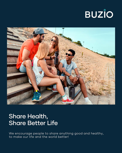 BUZIO Vacuum Insulated Stainless Steel Water Bottle 64oz (Cold for 48 Hrs/Hot for 24 Hrs) BPA Free Double Wall Travel Mug/Flask for Outdoor Sports Hiking, Cycling, Camping, Running