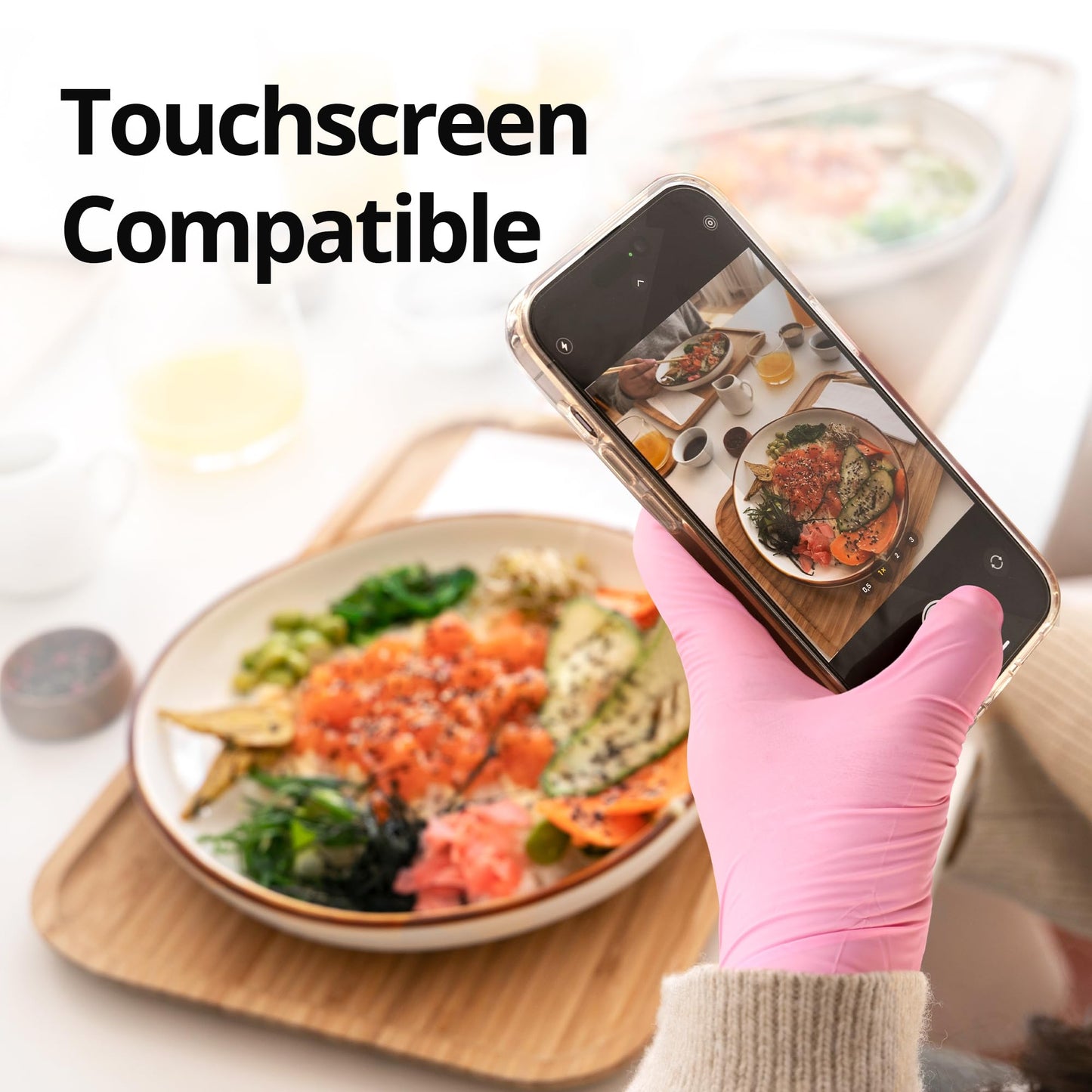 SwiftGrip Nitrile Exam Gloves, 4 Mil, Medium, Cherry Blossom, Food Safe Gloves Disposable Latex Free, Powder Free for Cleaning Supplies, Esthetician, Hair Dye, Tattoo Supplies (Box of 100)