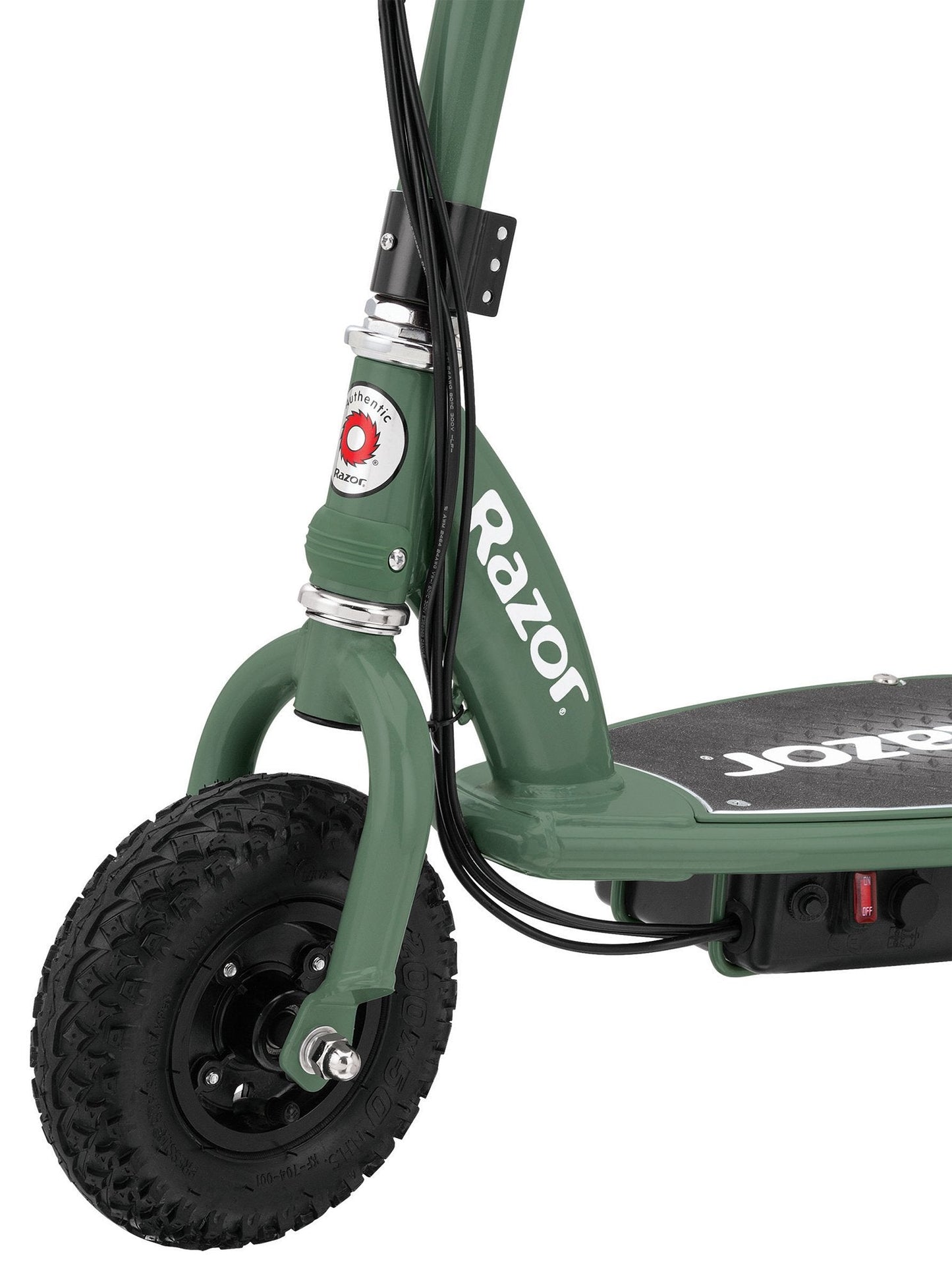 Razor RX200 Electric Off-Road Scooter for Teens Ages 13+, 154 lb Max Weight, Green – Up to 12 Mph, 40-Min Ride Time, Twist-Grip Throttle, Heavy-Duty Alloy Wheels with 60 PSI Offroad Tires