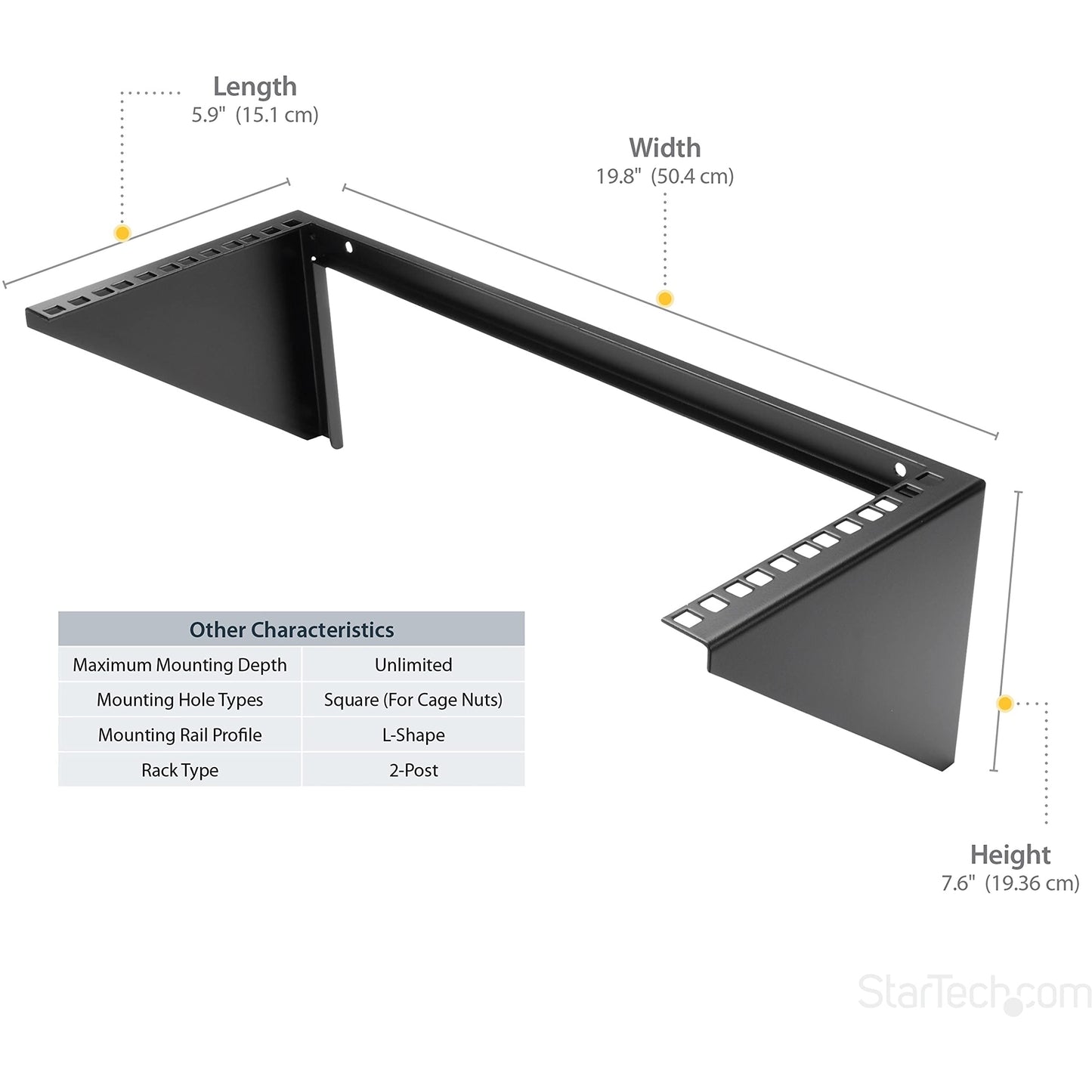 StarTech.com 4U Wall Mount Patch Panel Bracket - 19 inch Steel Vertical Mounting Rack for Network and Data Equipment, TAA (RK419WALLV)