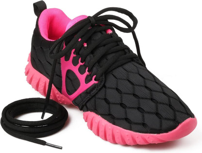 Puzeam 2 Pairs Oval Athletic Shoelaces 30 Colors 1/4" Half Round Shoe Laces for Sneakers - Black 80