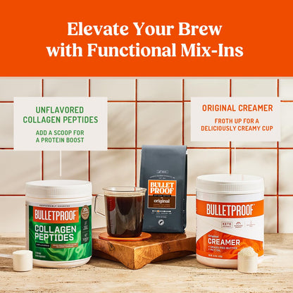 Bulletproof Original Medium-Roast Single-Serve Coffee Pods, 24 Count, 100% Arabica Beans, Clean Coffee Tested for Toxins, Packaging May Vary