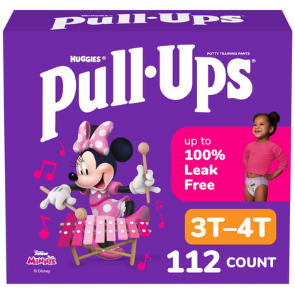 Pull-Ups Girls' Potty Training Pants, Size 3T-4T Training Underwear (32-40 lbs), 112 Count (4 Packs of 28)