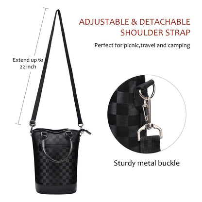 Tirrinia Insulated Wine Gift Carrier Tote - Travel Padded 2 Bottle Wine/Champagne Cooler Bag for Portable Wine Bottle Carrying Case, Women Men Wine Party Bag for Event,BYOB,Beach, Gift for Wine