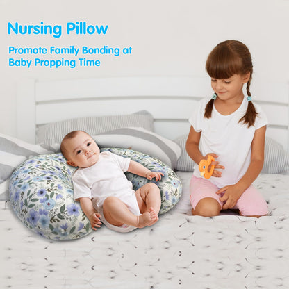 x-vesolje Nursing Pillow, Breastfeeding Pillows with Standard Size Removable Cover, Breast Feeding Pillow with Breathable Filling, Ergonomic Nursing Essentials for Bottle and Breastfeeding- Leaves…