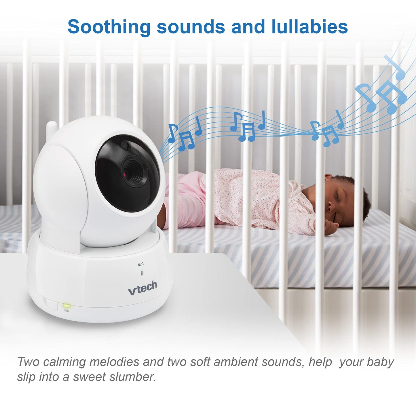 VTech VM923 Baby Monitor, 2.8” Screen, Pan-Tilt-Zoom, 1000ft Long Range, Night Vision, 2-Way Audio, Temperature Sensor, Lullabies, Secure Transmission No WiFi