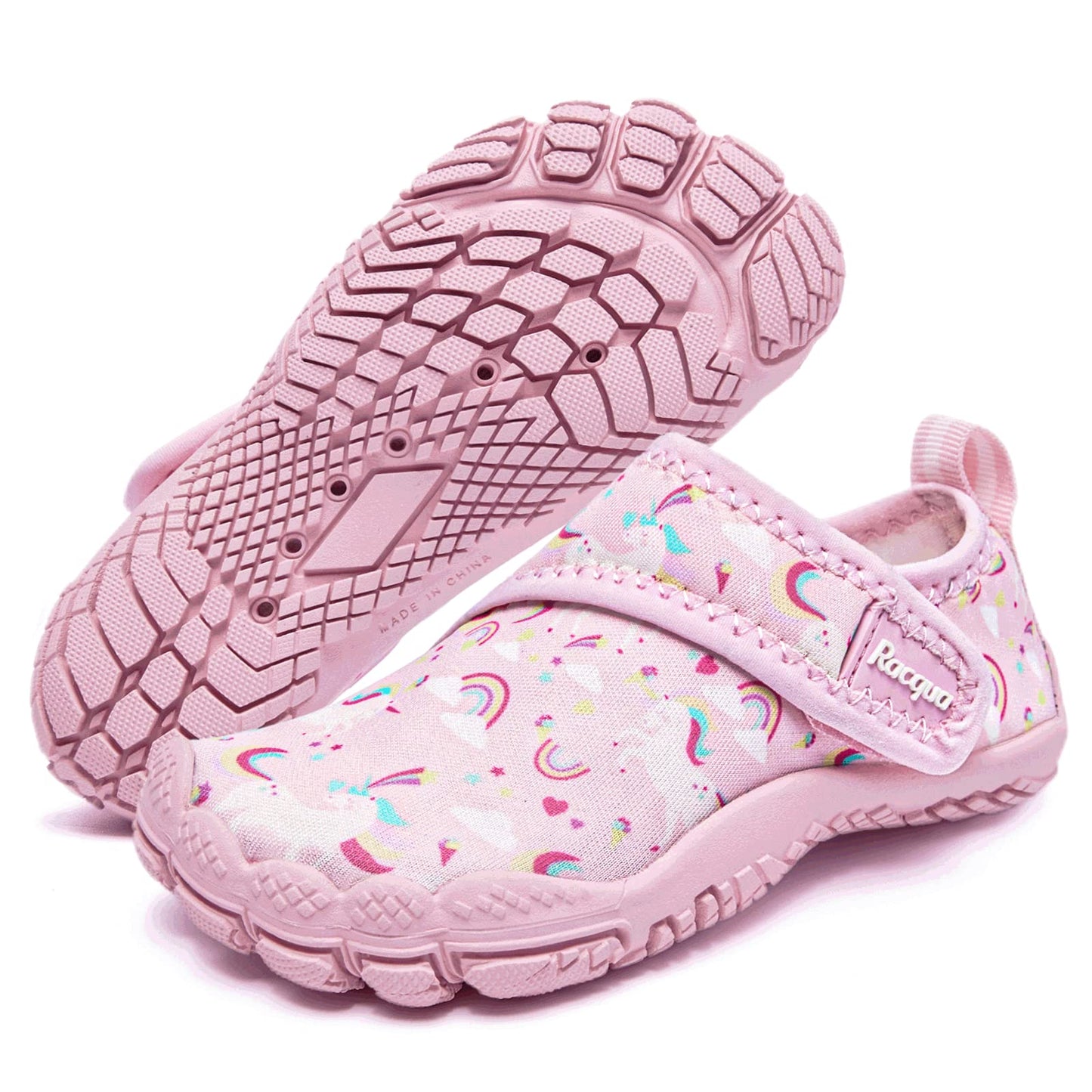 Racqua Toddler Girls Slip-On Kids Water Shoes Quick Dry Barefoot Swim Beach Aqua Shoes Water Park Outdoor Sport Shoes Cute Toddler Pink Unicorn 7