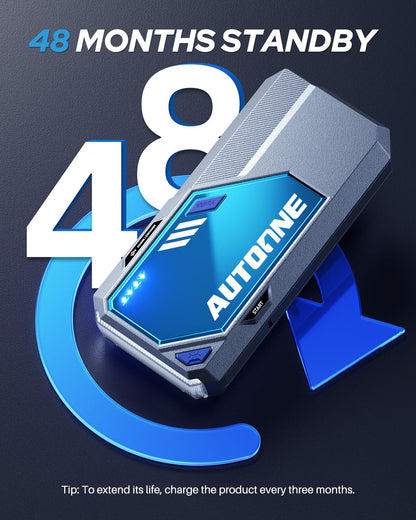 AUTOONE M5 8500A Car Jump Starter 12V Battery Jumper Starter Portable (All Gas/All Diesel) 168W DC Jump Box for Car Battery with Built-in Booster, Type-C Fast Charge & Jumper Cables Jump Pack