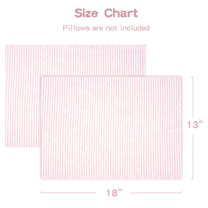 Zenssia Organic Cotton Toddler Pillowcase/Travel Pillowcase Pack of 2 Set 13x18 Inches with Envelope Closure - Soft & Breathable Baby Pillow Case Cover Pink Stripe