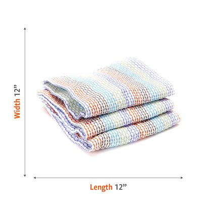 Full Circle Tidy 100% Organic Cotton Dish Cloths, Set of 3, Multicolored
