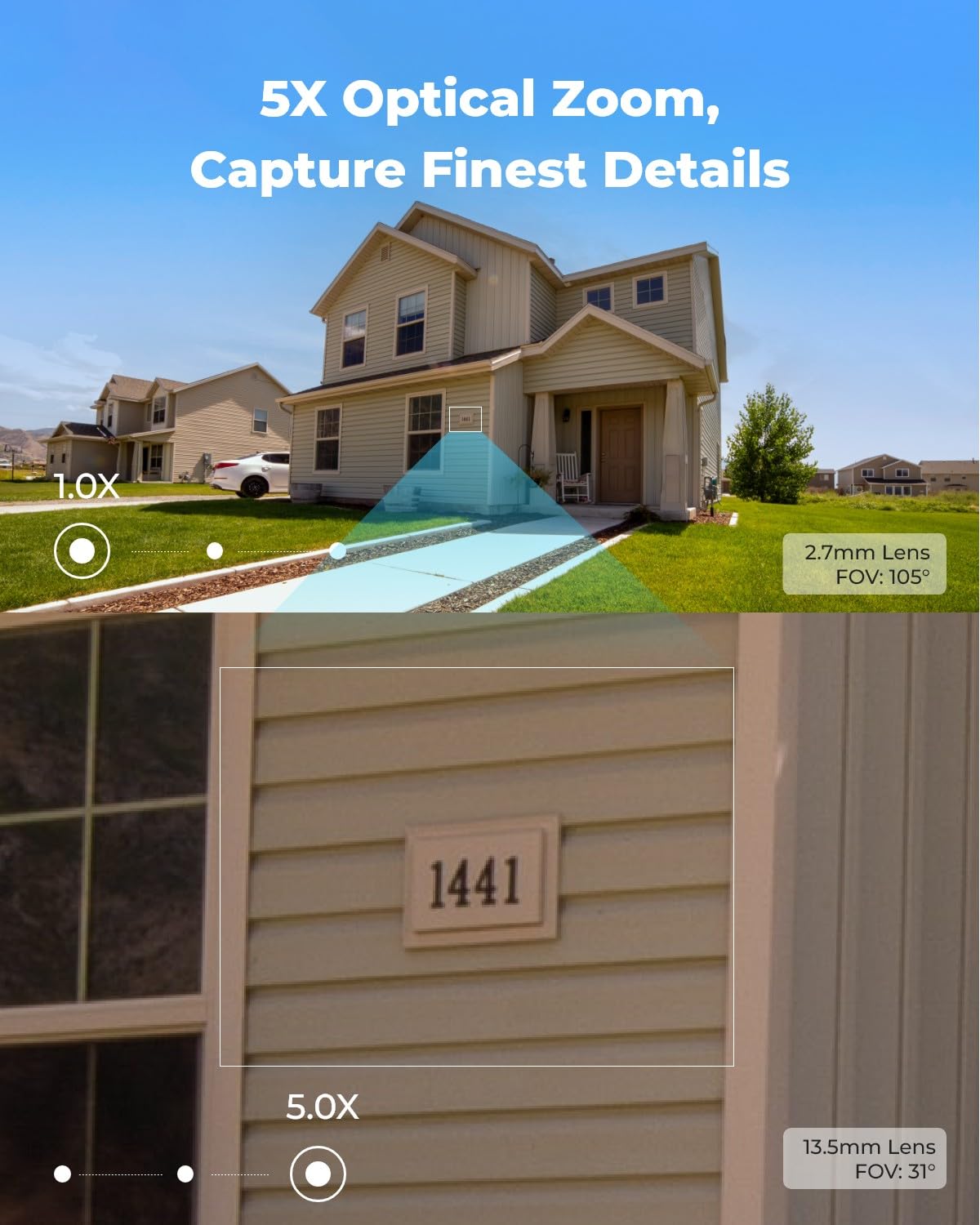 REOLINK RLC-811A PoE IP Security Camera 4K - 123° FoV, 5X Optical Zoom for Outdoor Usage, 2.7mm Lens with Color Night Vision, Human/Vehicle/Pet Smart Detection, 2 Way Talk, Up to 256GB microSD Card