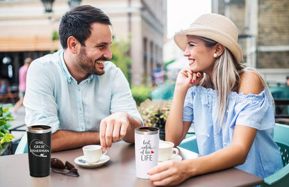 Wedding Anniversary for Couple Friend Lovers Cups Stainless Steel Wine Tumbler Travel Mug with Straw and Lid,2 Pack (4.blackwhite)