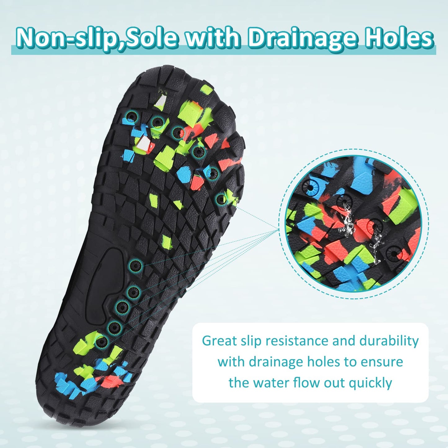 ziitop Water Shoes for Men Women Beach Barefoot Swim Rock Climbing Pool Shoes Socks, Anti-Slip Breathable Quick Dry Lightweight Slip-on, Outdoor Sport Hiking Walking Boating Fishing Diving Surfing