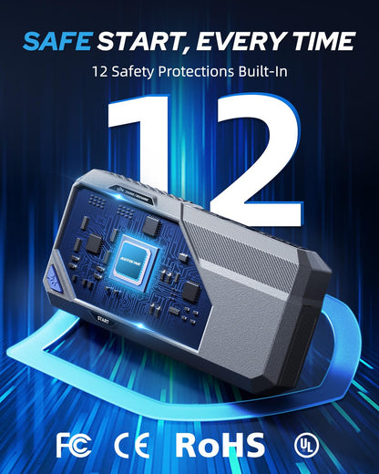 AUTOONE M5 8500A Car Jump Starter 12V Battery Jumper Starter Portable (All Gas/All Diesel) 168W DC Jump Box for Car Battery with Built-in Booster, Type-C Fast Charge & Jumper Cables Jump Pack
