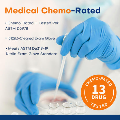 Supmedic Medical Nitrile Exam Gloves, Latex-Free, Powder-Free, Food Safe, Cooking Food Prep, Disposable Gloves, Blue, 100 Pcs (Large)