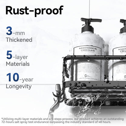 YASONIC Shower Caddy, 100% Rustproof Shower Shelves for Inside Shower, No Drilling Bathroom Organizers and Storage, 6 Pack Large Capacity Bathroom Caddy for Kitchen & Home Decor