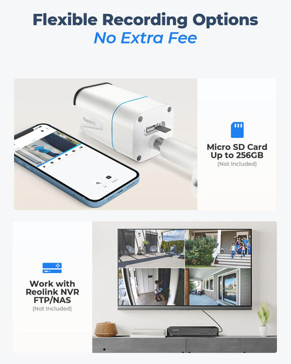 REOLINK RLC-811A PoE IP Security Camera 4K - 123° FoV, 5X Optical Zoom for Outdoor Usage, 2.7mm Lens with Color Night Vision, Human/Vehicle/Pet Smart Detection, 2 Way Talk, Up to 256GB microSD Card