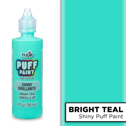 Tulip Puff Fabric Paint, Acrylic Craft Paint, 4 fl oz, Bright Teal, for Clothes, DIY Projects, Non-Toxic