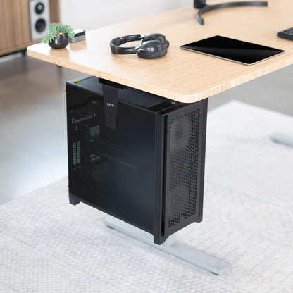 VIVO Under Desk and Wall 8.3 to 13 inch Wide Office and Gaming PC Mount, Large Computer Case CPU Machine Holder with Swivel and Locking, Holds 44 lbs, Black, MOUNT-PC01L