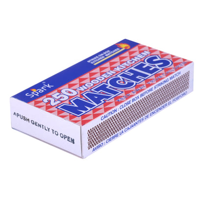 Spark Large Matches – 20 Packs, 5,000 Total Strike-on-Box Matches for Fireplace, Camping, Survival, BBQ | Wholesale Bulk Lot