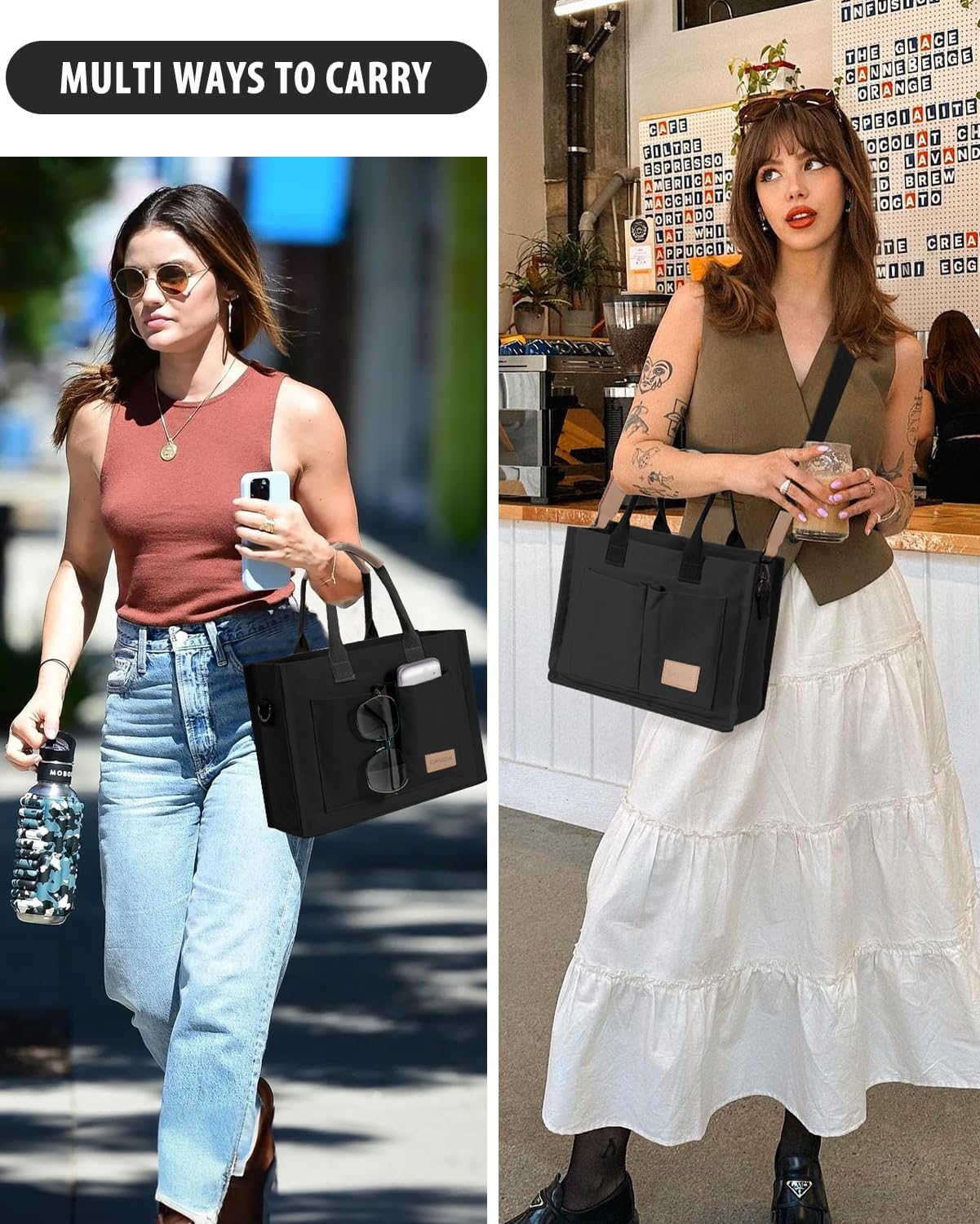 Tote Bags for Women Canvas Tote Purse Crossbody Bags with Pockets Top Handle Shoulder Handbags Satchel Bags for Women