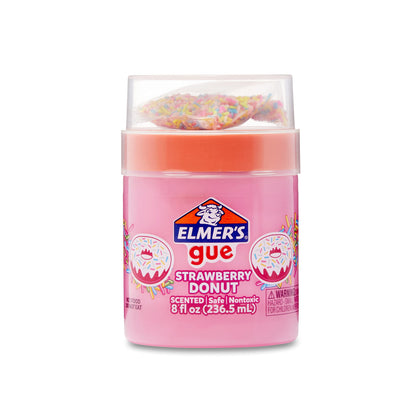 Elmer’s Gue Premade Slime Strawberry Donut Fluffy Slime Scented Includes Rainbow Sprinkle Add-Ins 2 Count