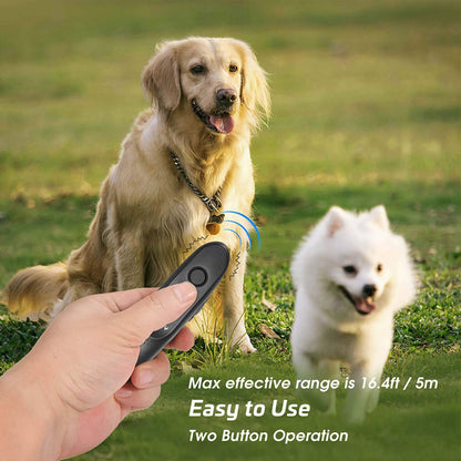Anti Bark Device for Dog-Variable Frequency Ultrasonic Dog Bark Deterrent Rechargeable 2 in 1 Dog Barking Control Device Handheld Dog Training Tool Barking Behavior Trainer 16.4 Ft Range 100% Safe
