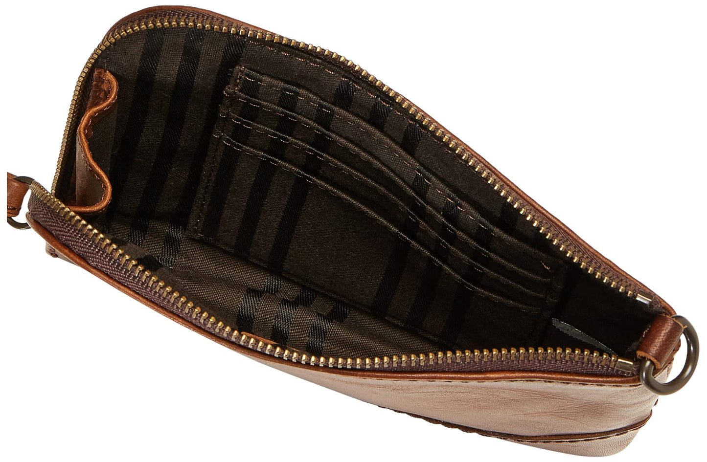 FRYE Women's Melissa Leather Wristlet, Stylist Purse Design with Wallet & Zip Closure, Dark Brown, One Size