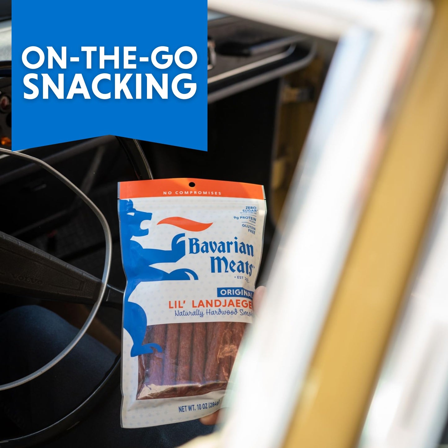 Bavarian Meats Lil' Landjaeger Meat Sticks, Smoked Sausage Protein Snacks, Zero Sugar, Great Source of Protein, Gluten Free, Keto Friendly Low Carb Snack, 10 Ounce