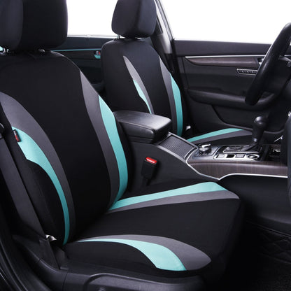 CAR PASS Line Rider Sporty Cloth 11PCS Universal Fit Car Seat Cover -100% Breathable with 5mm Composite Sponge Inside,Airbag Compatible,3zipper Bench(Full Set, Black and Mint)