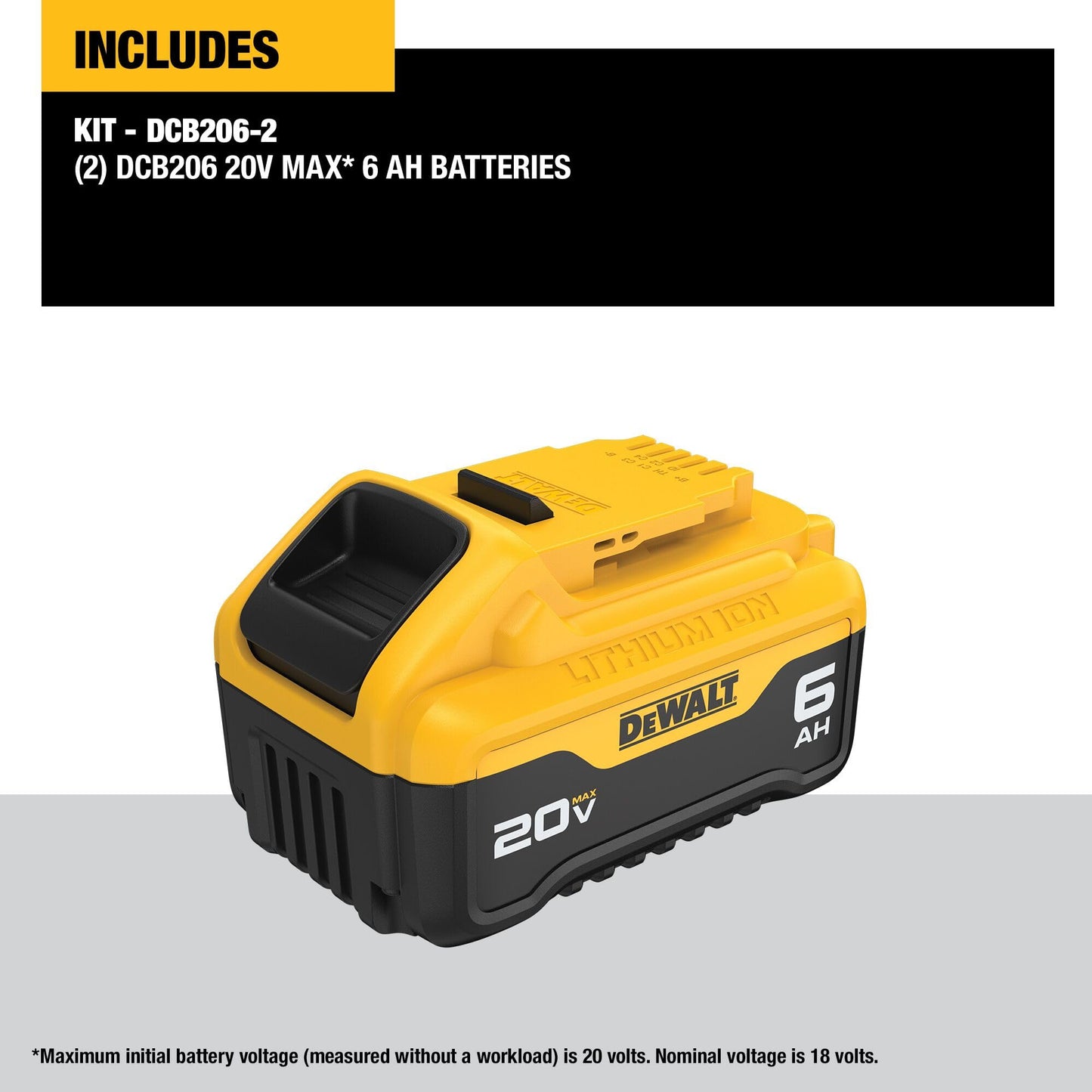 DEWALT 20V MAX 6 Ah Lithium Ion Battery 2-Pack (DCB206-2)