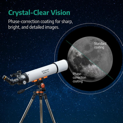 Slokey Discover The World Telescope for Astronomy for Adult Beginners - Professional, Portable and Powerful 20x-250x - Easy to Mount and Use - Astronomical Telescope for Moon, Planets and Stargazing