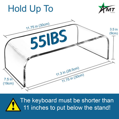 AMT Premium Acrylic Clear Monitor Riser Laptop/PC/Multimedia Monitor Stand for Home Office