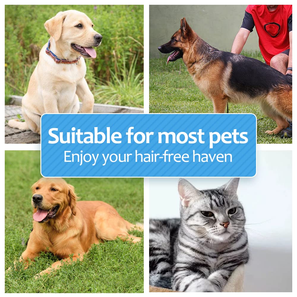 [ 2 in 1 design ] Undercoat Rake and Deshedding Tool for Dogs and Cats - Dematting Comb for Long Hair Pets, Grooming Brush to Clear Mats, Tangles and Reduce Shedding by 95%