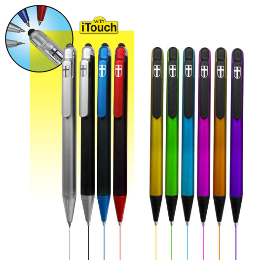 G.T. Luscombe Company, Inc. 10 Piece Inductive Bible Study Pen/Pencil Set | No Smearing or Fading | Cross Imprint | No Bleed Pigmented Ink Black, Blue, Red, Yellow, Green, Pink, Orange, Violet