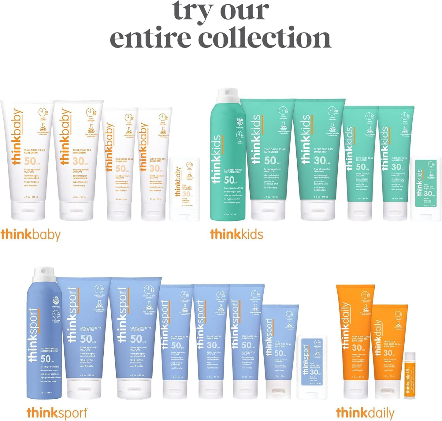 Thinkdaily Tinted Sunscreen for Face, SPF 30, 24.25% Zinc Oxide, 2 Oz, Safe, Natural, Water Resistant Reef Safe Sunscreen, All Skin Tones, Broad Spectrum UVA/UVB Sun Screen for Sun Protection