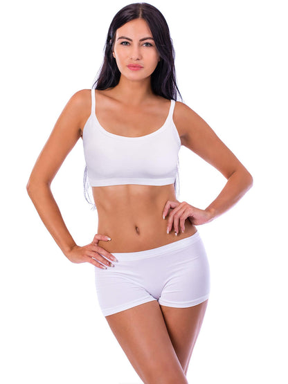 Blulu Mini Camisole Bra Wireless Padded Bra with Adjustable Straps for Women Girls Black White Grey