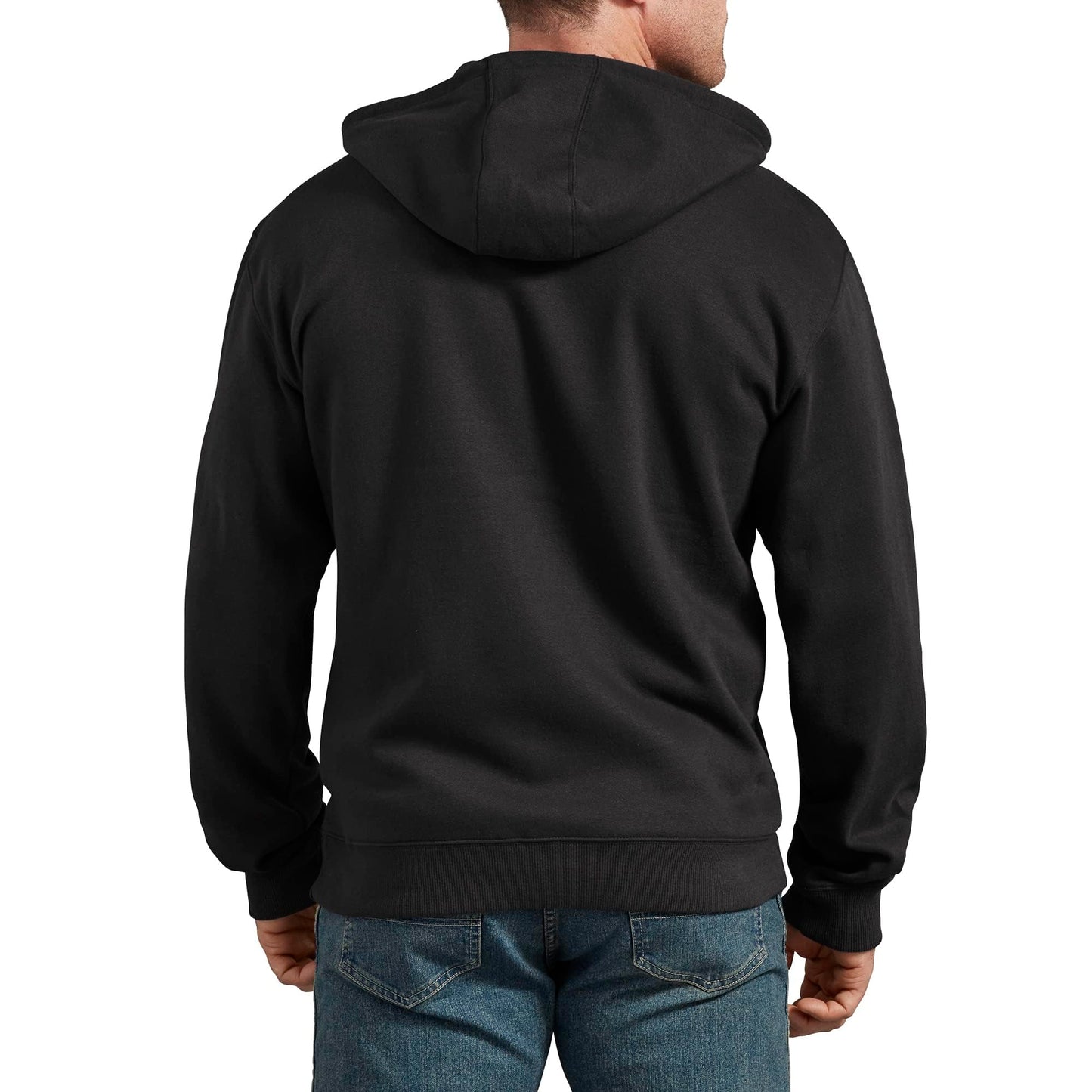 Dickies Men's Full Zip Fleece Hoodie, Black, Medium