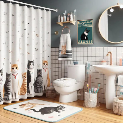 CrazySign Funny Cat Bathroom Sign Tuxedo Cat Were You Attempting To Use The Bathroom Alone Tin Sign for Bathroom Toilet Wall Decor 8x12 INCH (3053)