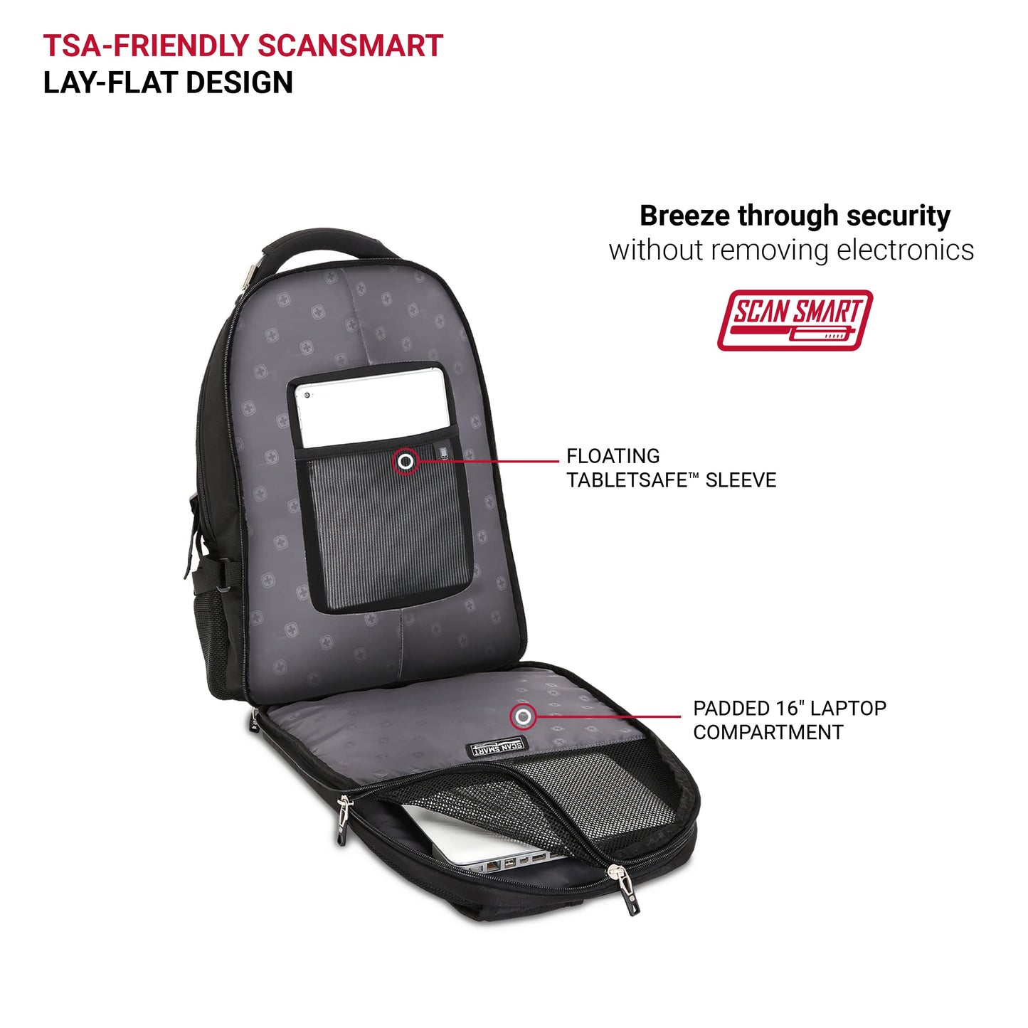 SwissGear 2769 Scansmart Backpack, Black, 17.5-Inch