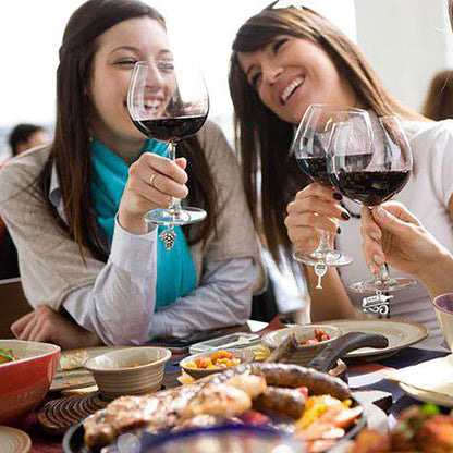 WOCRAFT Craft Supplies Wine Glass Charms Markers Tasting Party Decoration Supplies Gift with 25mm Strong Stainless Steel Wine Glass Charm Rings (M307+10575)