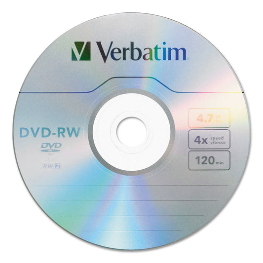 Verbatim DVD-RW Blank Discs 4.7GB 4X Recordable Discs - 30pk Spindle 95179