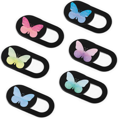 Webcam Cover Slide 6 Packs Ultra-Thin Camera Covers for Computer Laptop Desktop Smartphone to Protect Your Privacy and Security, Butterfly