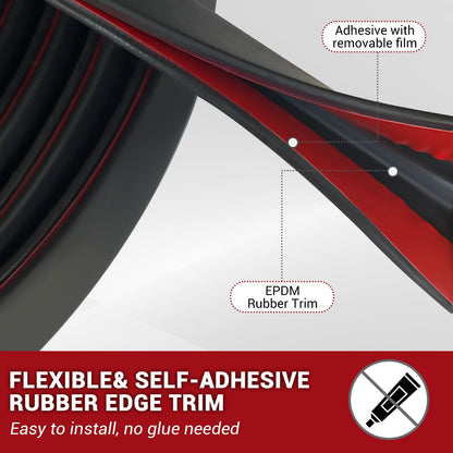 Rubber Edge Trim, 1/16" Self Adhesive Flexible U Channel Edge Protecter for Sheet Metal, Car Doors, U Shaped Sharp Edge Protecter, Fit for 0-3/32" Thick Edge, Black Color, 20Ft, EPDM Material