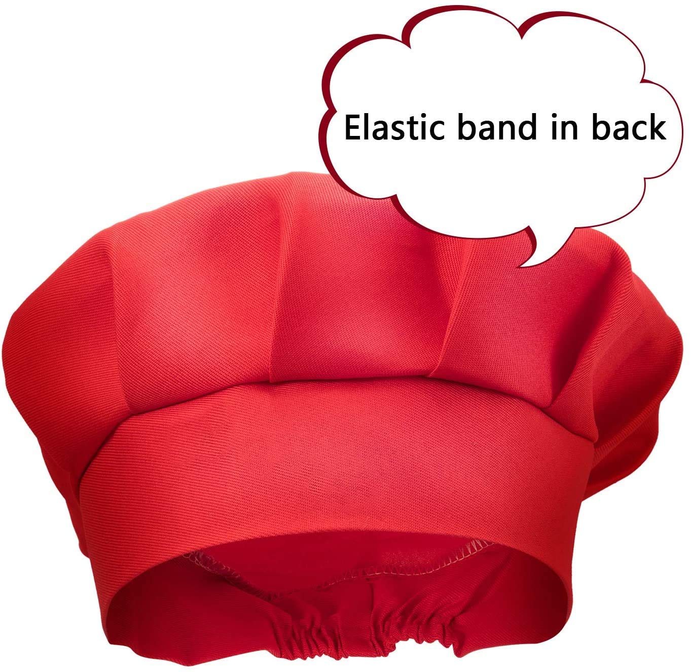 Tamicy 10 Pieces Kids Chef Hat and Apron Set - Child Kitchen Bib Aprons with Pockets Girls Boys Chef Hats for Cooking Baking Gardening Painting Wear (Rose Red,Green,Blue,Orange,Purple)