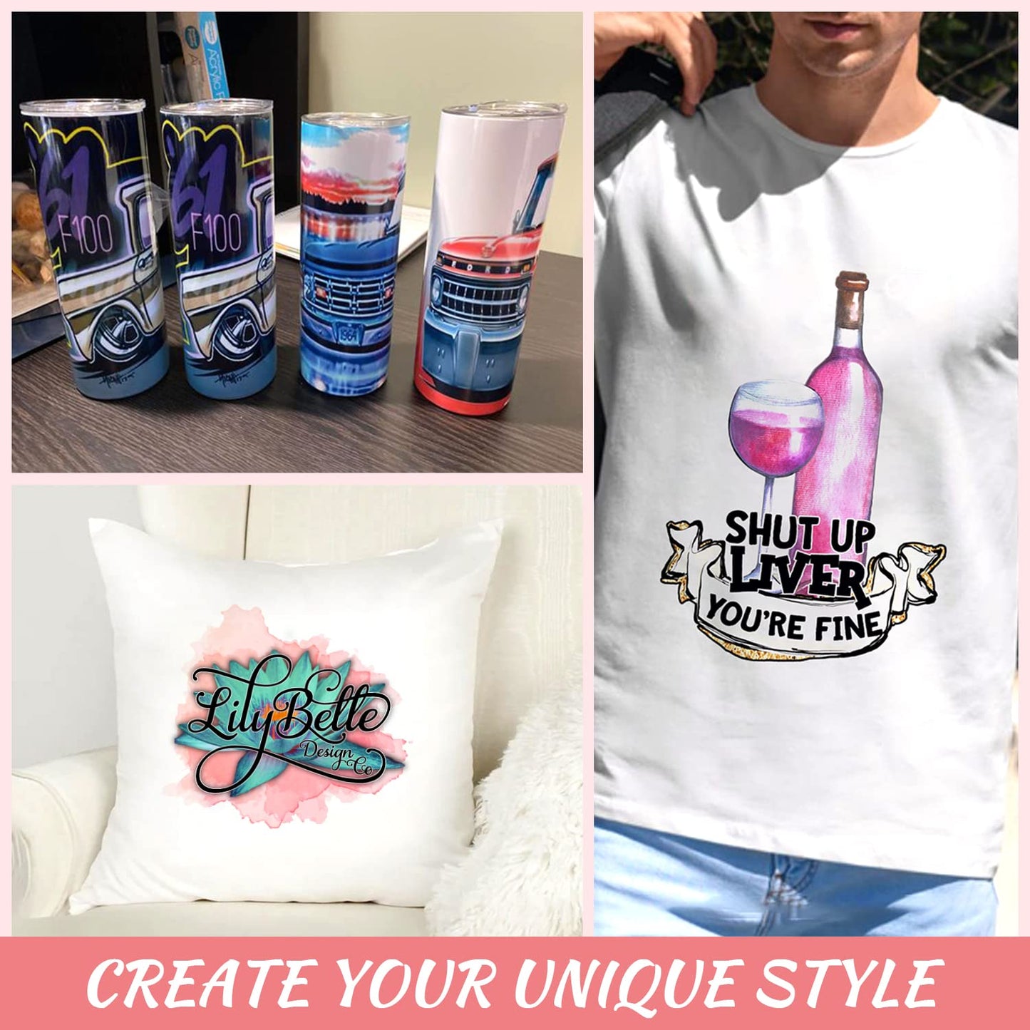 Sublimation Ink for Epson ET-2720 ET-2800 ET-2803 ET-4800 ET-2760 ET-2850 ET-4760 ET-4800 ET-3760 Sublimation Ink 522 Refilled Bottles Inkjet Printers for Heat Transfer Mug T Shirts (4x100ML)